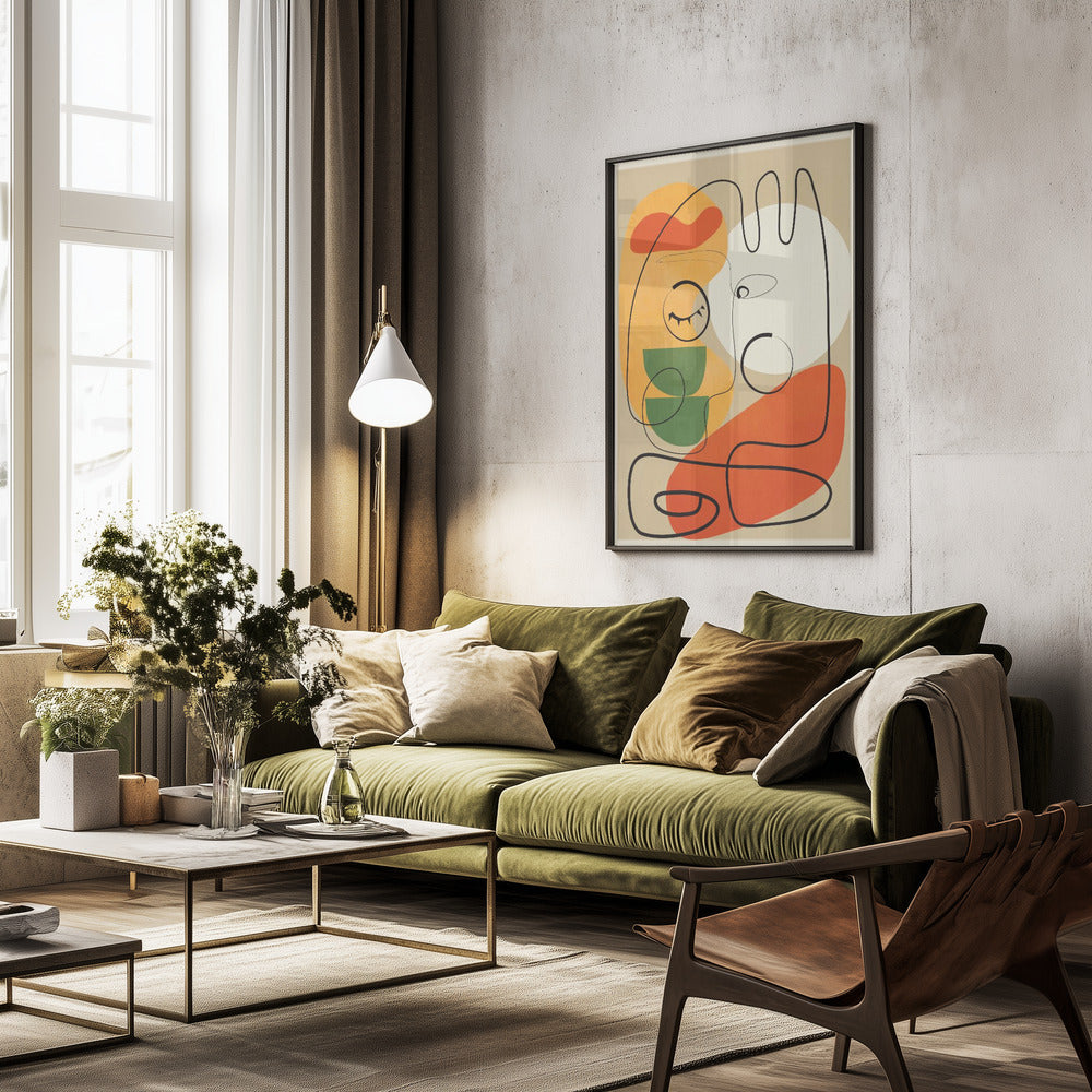 Very Abstract Colorful Portrait - Poster / Art Print - interiör