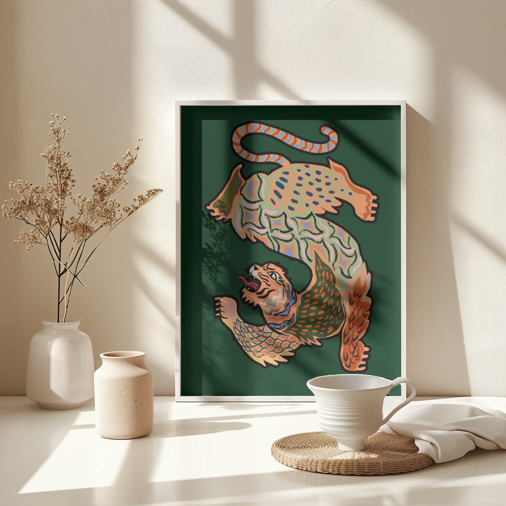 Asiantiger Green - Poster / Art Print - interiör