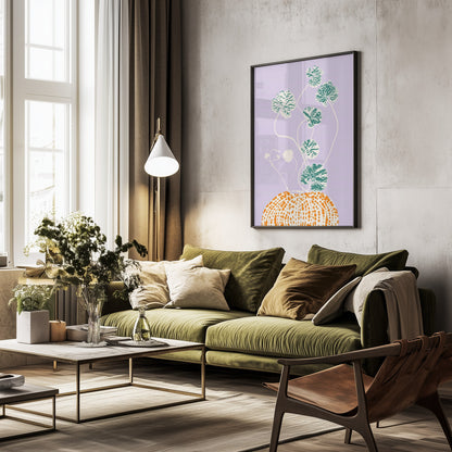 Plant based happyness Ajuga still life - Poster / Art Print - interiör