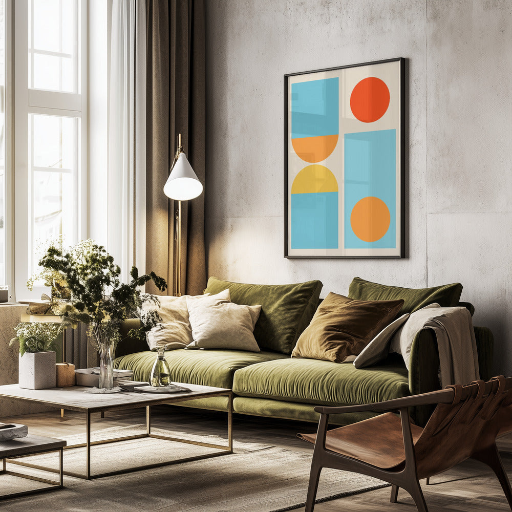 Bright Minimal Shapes Series #4 - Poster / Art Print - interiör