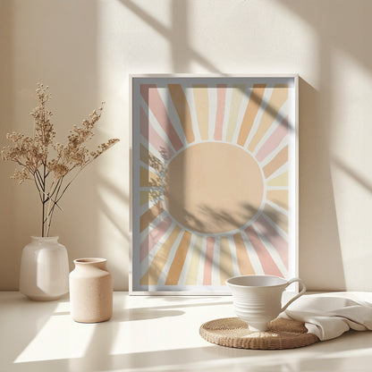Boho sun - Poster / Art Print - interiör
