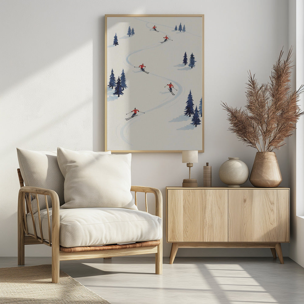 Five Skiers - Poster / Art Print - interiör