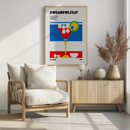Cosmopolitan Bauhaus Cocktail - Poster / Art Print - interiör