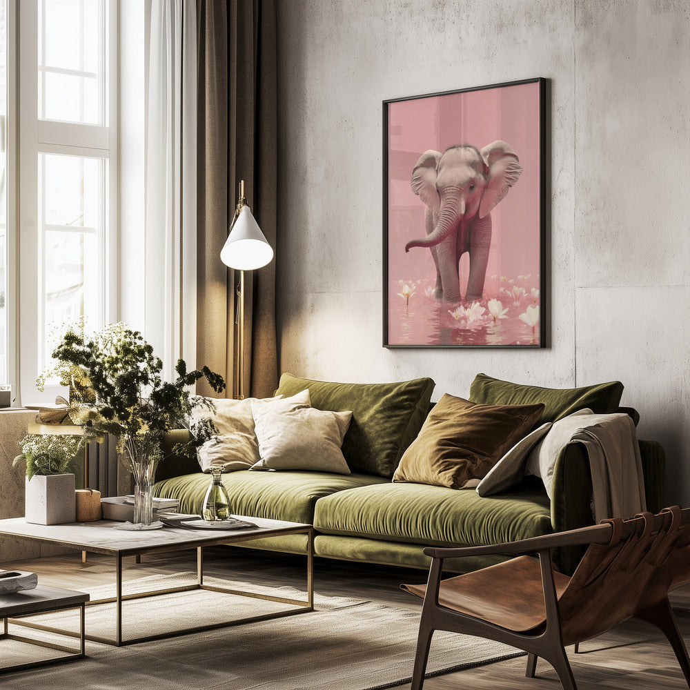 Young Elephant - Poster / Art Print - interiör