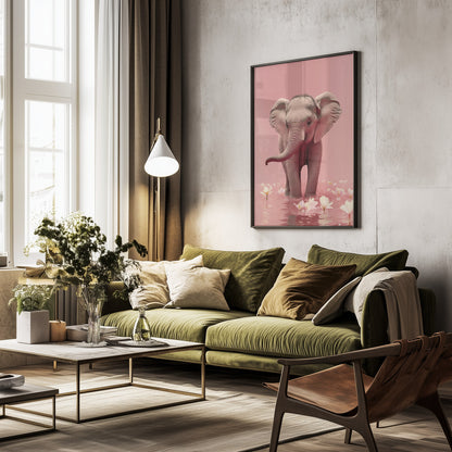 Young Elephant - Poster / Art Print - interiör