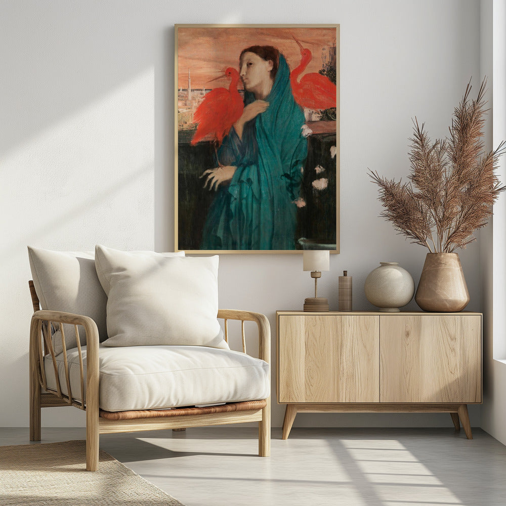 Young Woman With Ibis - Poster / Art Print - interiör