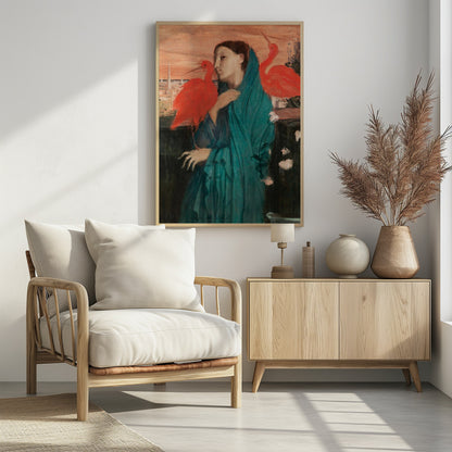Young Woman With Ibis - Poster / Art Print - interiör