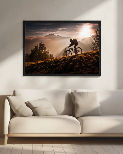 Golden hour biking - Poster / Art Print - interiör