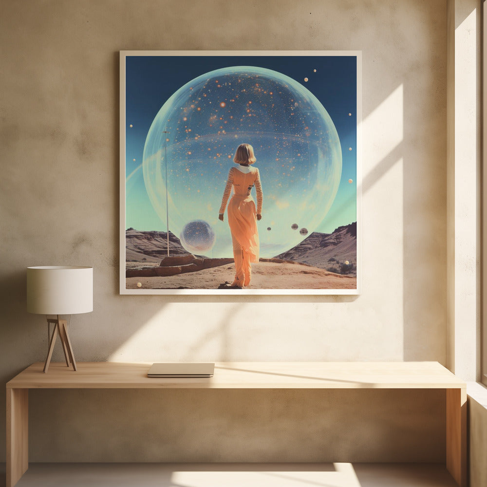 Vintage Space Collage Orb Art - Poster / Art Print - interiör