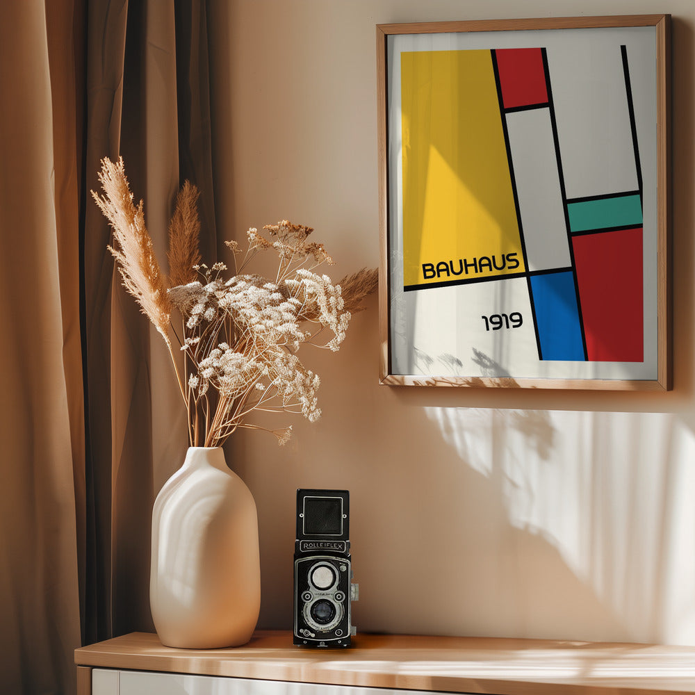 Bauhaus Geometric Design Retro - Poster / Art Print - interiör