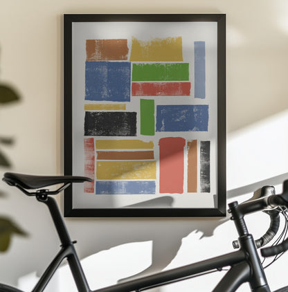 Color Block Harmony - Poster / Art Print - interiör