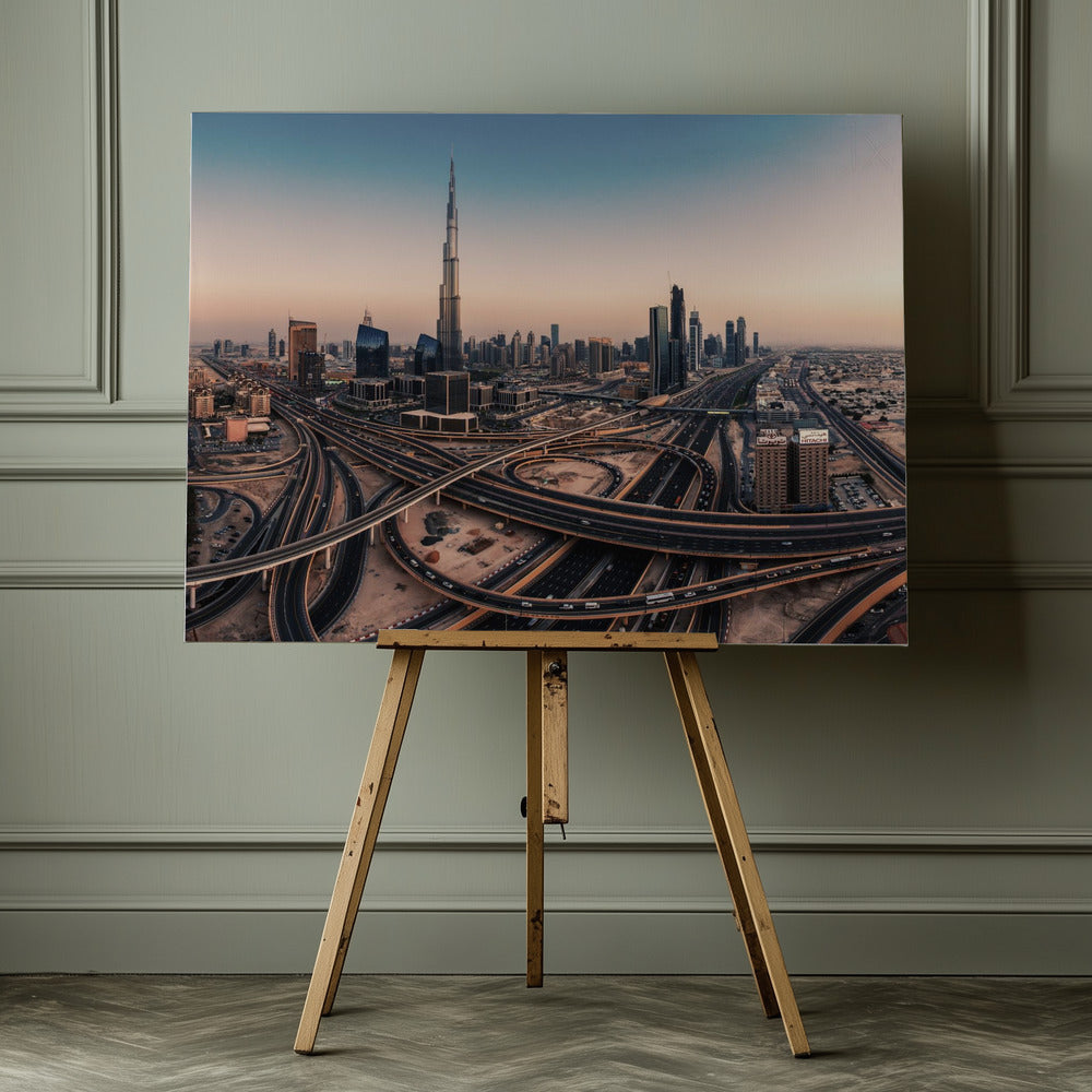 Dubai Skyline Panorama - Poster / Art Print - interiör
