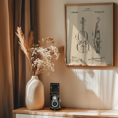 Violin Patent 1921 - Poster / Art Print - interiör