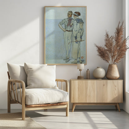 Man and Woman In Sport Clothes (1913) - Poster / Art Print - interiör
