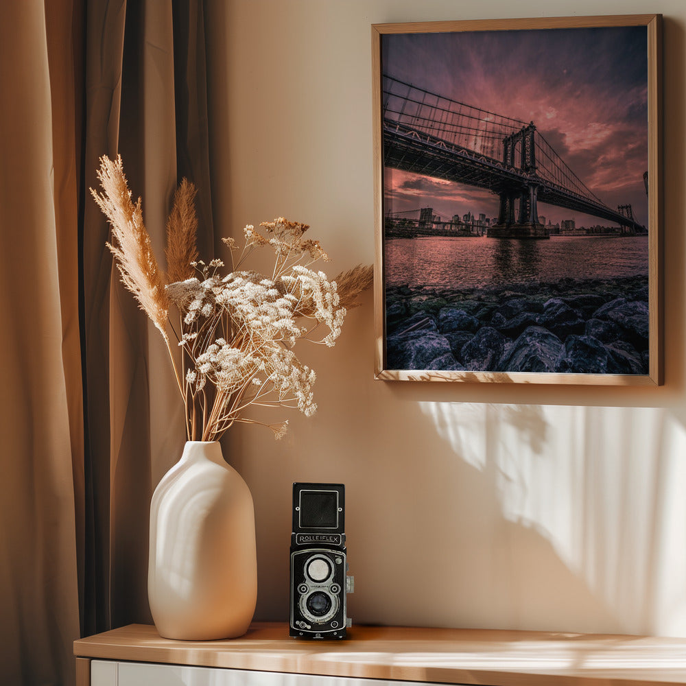 Manhattan Bridge Wide Angle - Poster / Art Print - interiör