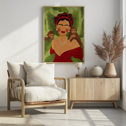 Frida and Monkeys - Poster / Art Print - interiör