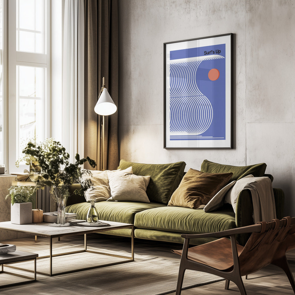 Surf's Up Blue - Poster / Art Print - interiör