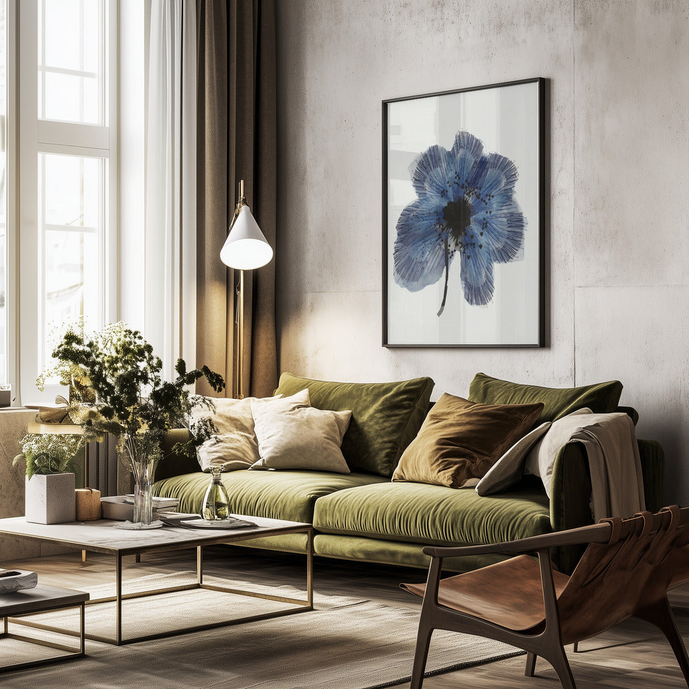 Blue Flower 2 - Poster / Art Print - interiör
