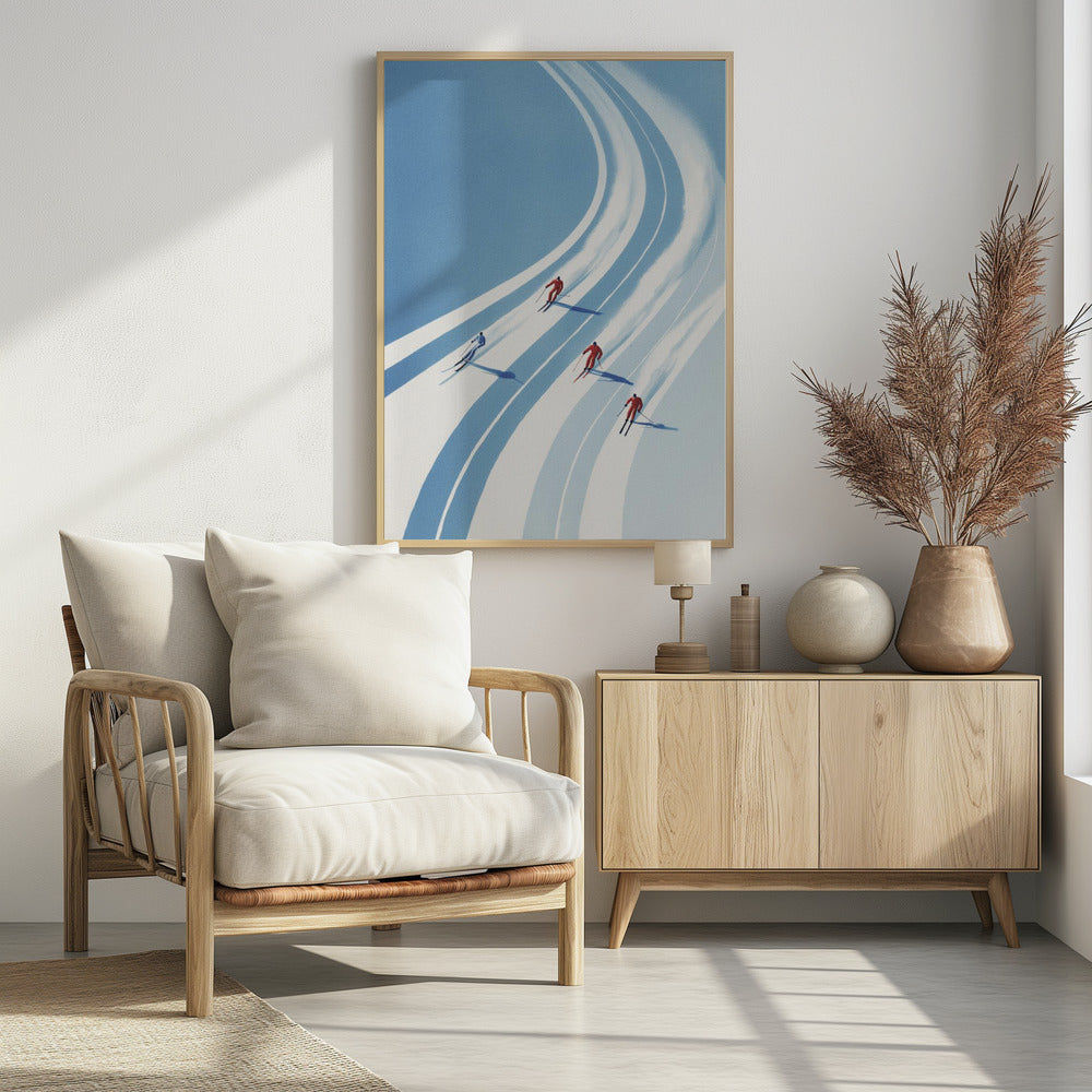 Four Skiers - Poster / Art Print - interiör