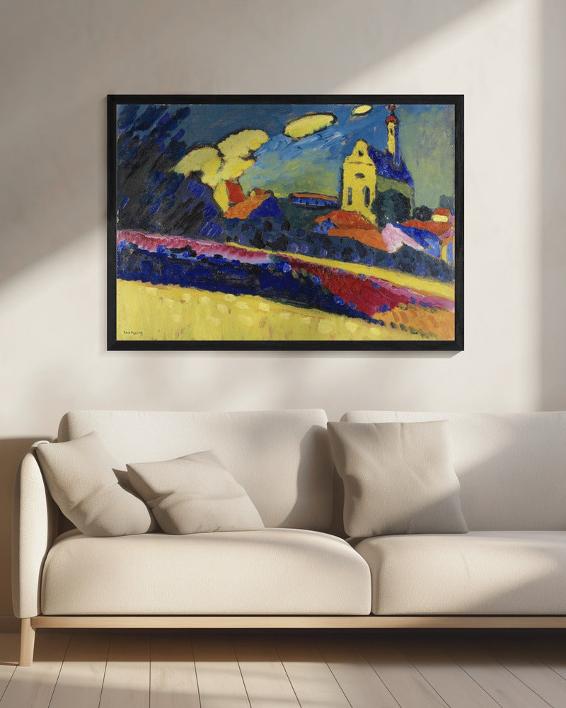 Study of Murnau  Landscape With Church (1909) - Poster / Art Print - interiör