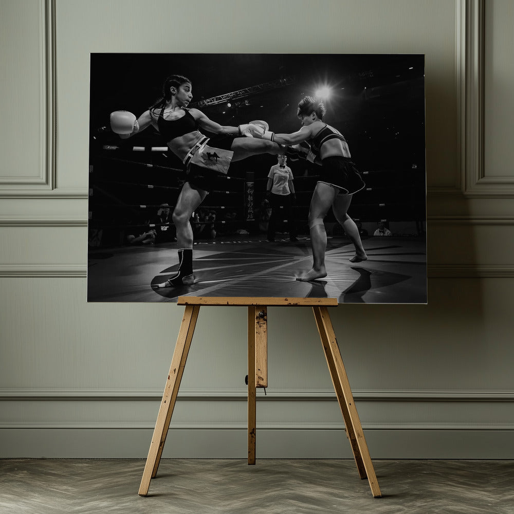 Kickboxing fighting - Poster / Art Print - interiör
