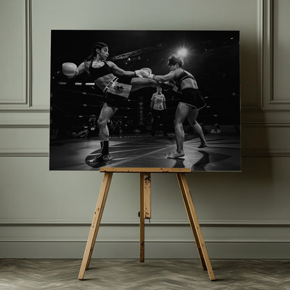 Kickboxing fighting - Poster / Art Print - interiör
