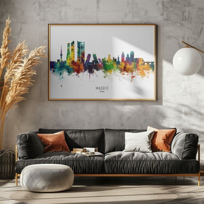 Madrid Spain Skyline - Poster / Art Print - interiör