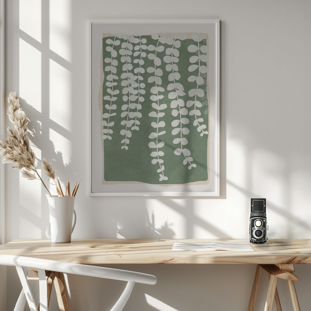 Minimal Abstract Leaves 2 - Poster / Art Print - interiör