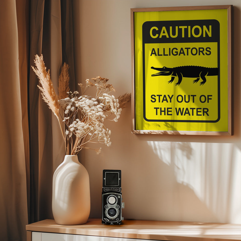 Caution   Alligators - Poster / Art Print - interiör