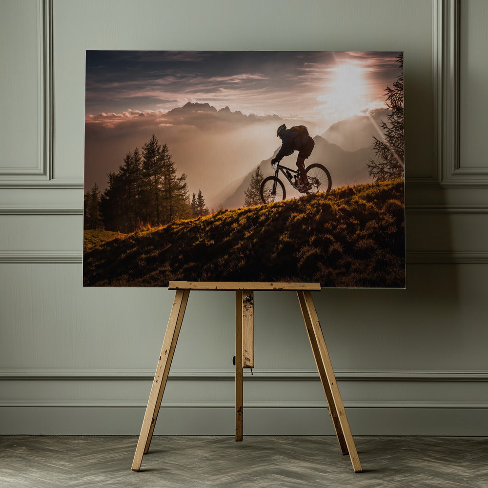 Golden hour biking - Poster / Art Print - interiör