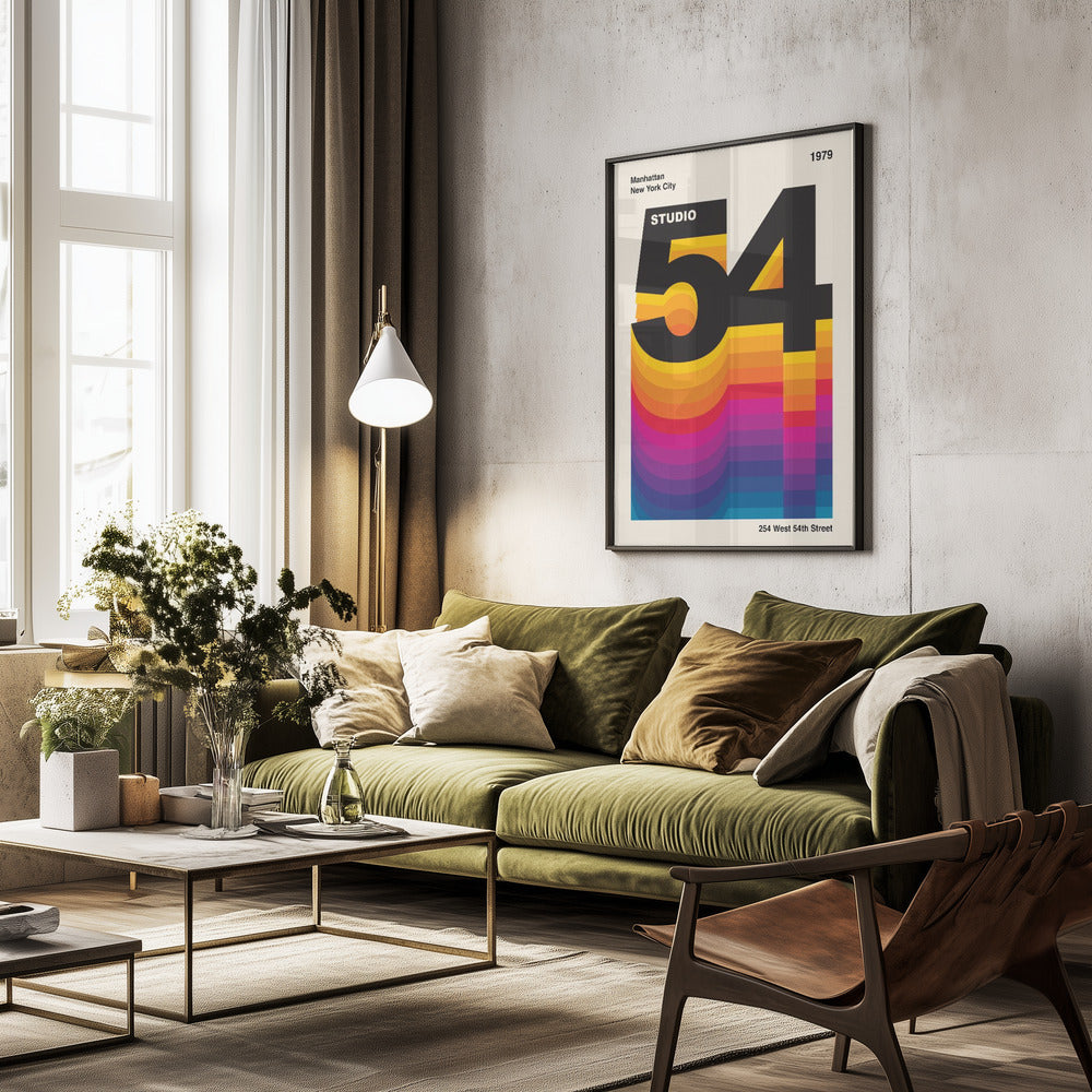 Studio 54 Retro Design - Poster / Art Print - interiör