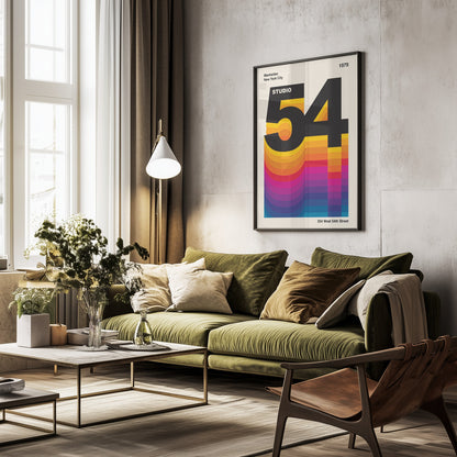 Studio 54 Retro Design - Poster / Art Print - interiör
