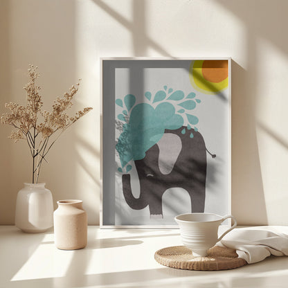 Funny elephant - Poster / Art Print - interiör