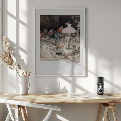 Around the Evening Lamp (1900) - Poster / Art Print - interiör