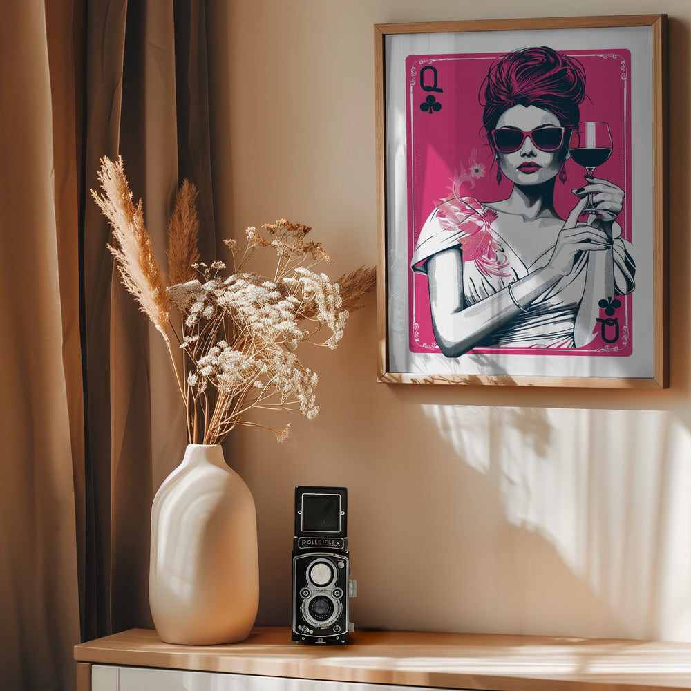 Queen of Clubs - Poster / Art Print - interiör