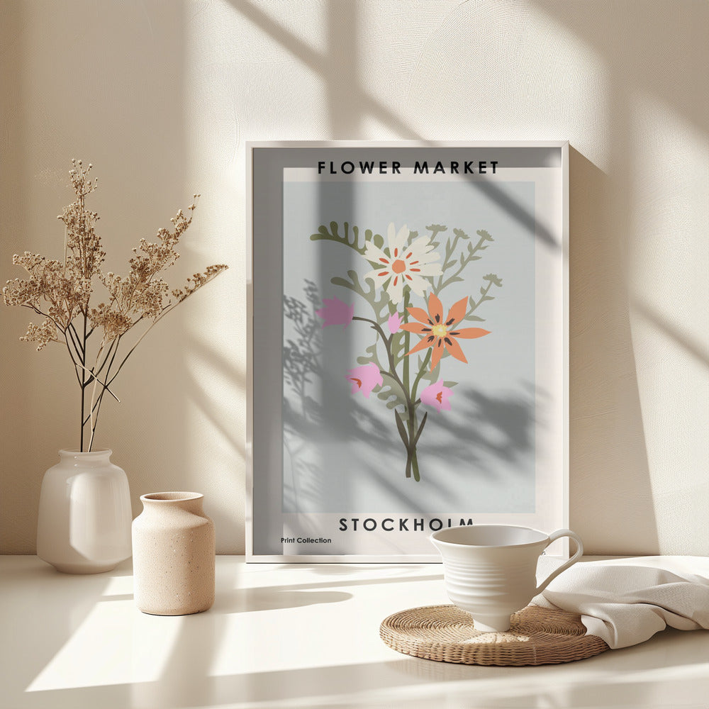 Flower Market Stockholm - Poster / Art Print - interiör