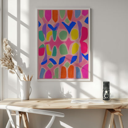 Pastel Neon  Pattern - Poster / Art Print - interiör