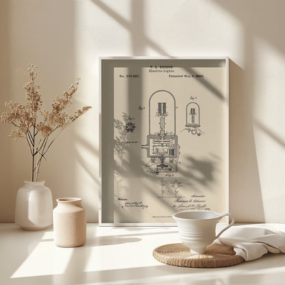 Electric Lights Patent 1880 - Poster / Art Print - interiör