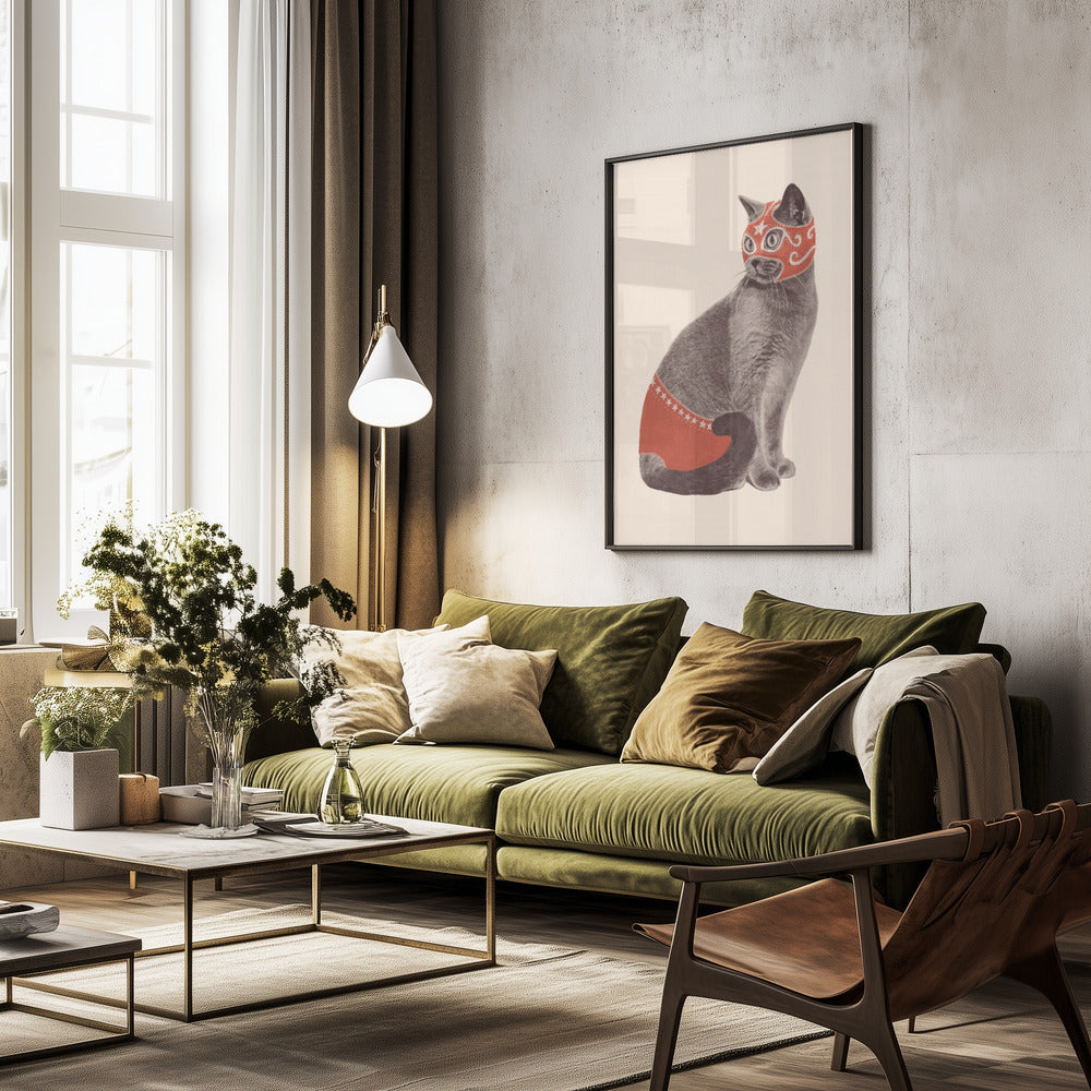 Chat Catcheur - Poster / Art Print - interiör