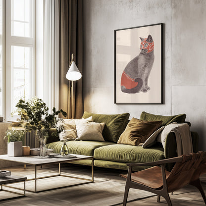 Chat Catcheur - Poster / Art Print - interiör