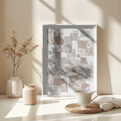 Abstract Brown Cubes - Poster / Art Print - interiör