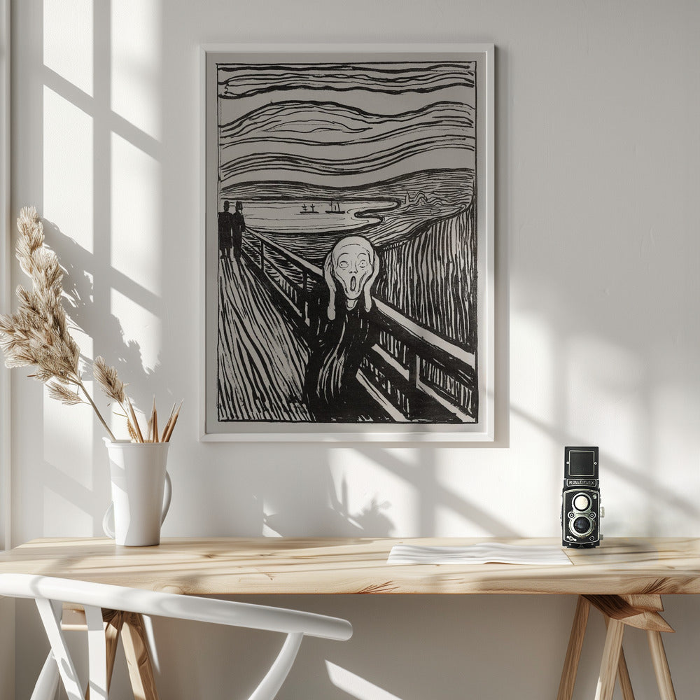 Skriet - The Scream - Mono - Poster / Art Print - interiör