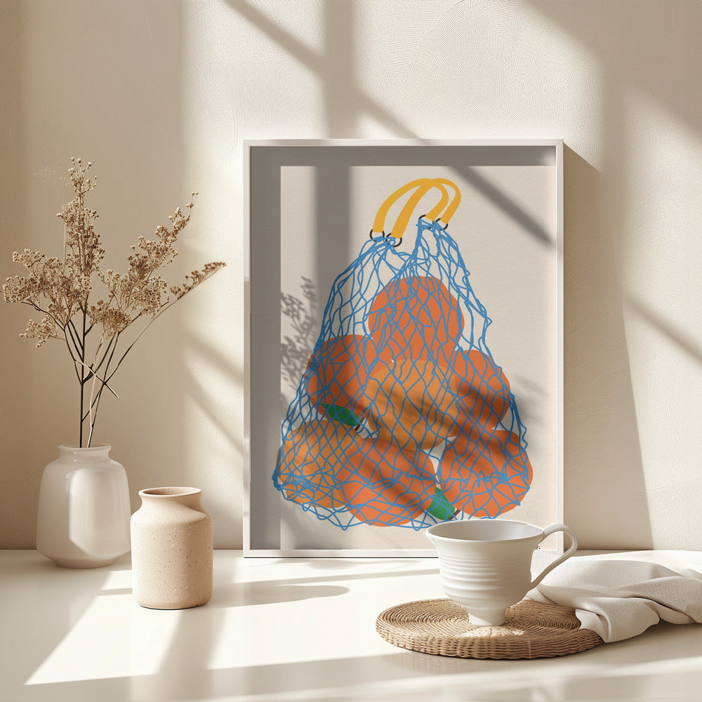 Oranges In a Net Bag Update 24 - Poster / Art Print - interiör