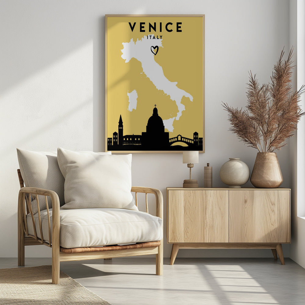 City Love Maps 91 - Poster / Art Print - interiör