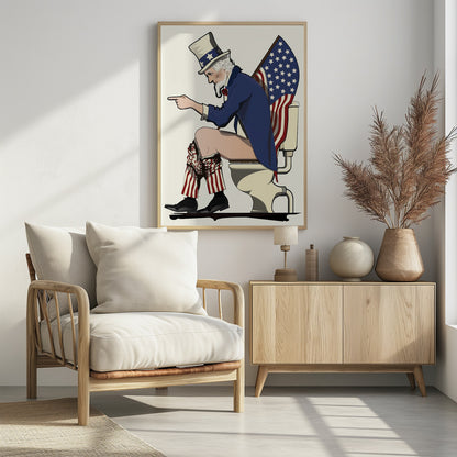 Uncle Sam On the Toilet - Poster / Art Print - interiör