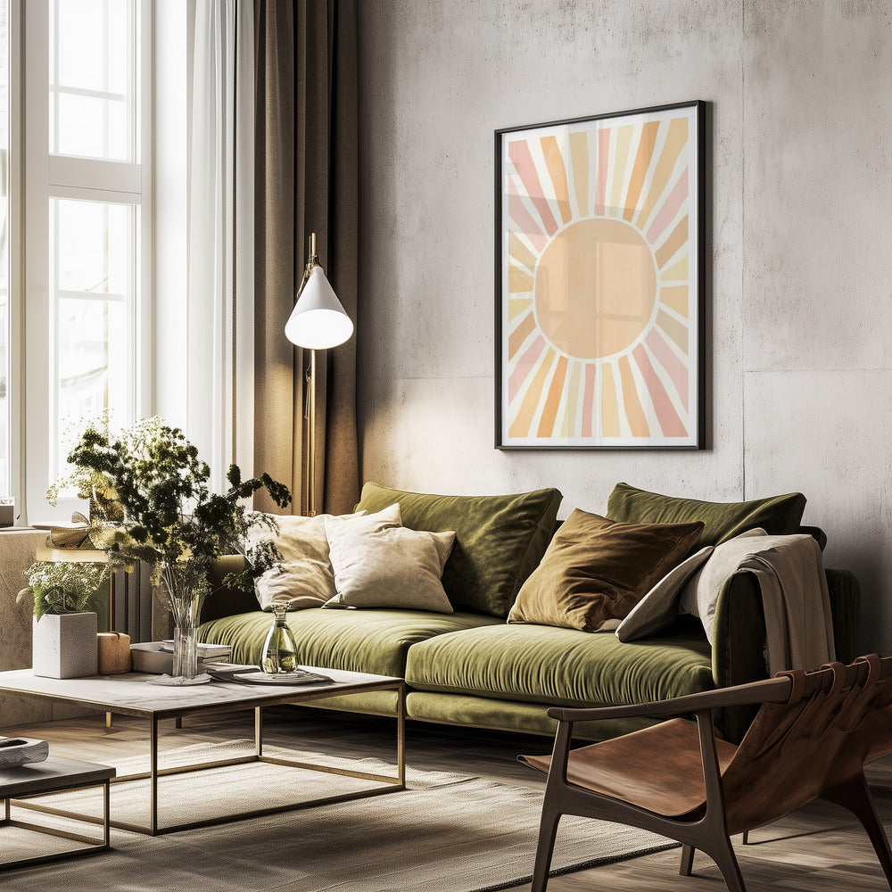 Boho sun - Poster / Art Print - interiör
