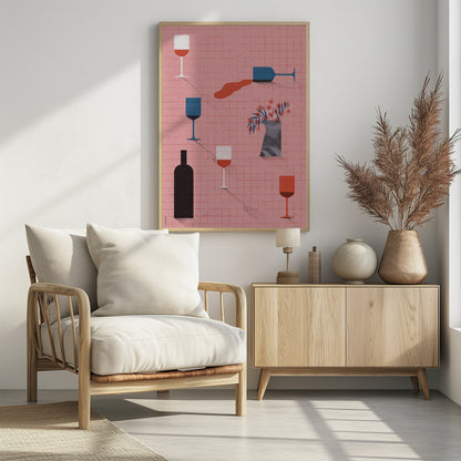 Wine - Poster / Art Print - interiör