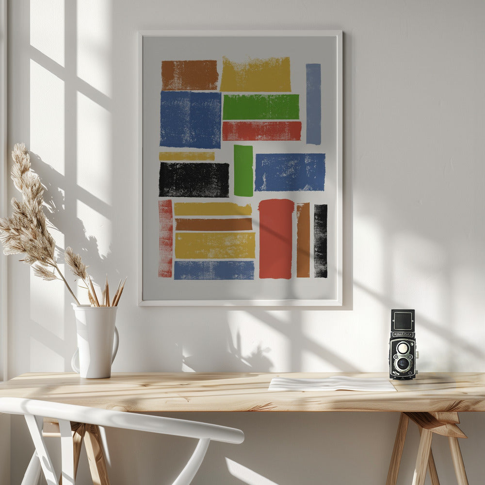 Color Block Harmony - Poster / Art Print - interiör