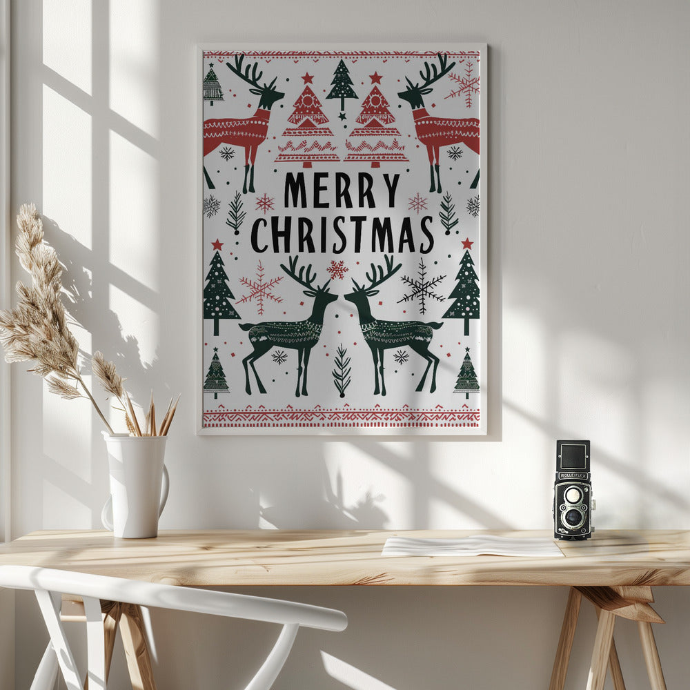 Merry Christmas No 2 - Poster / Art Print - interiör