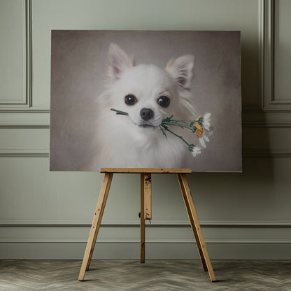 Chihuahua with flowers - Poster / Art Print - interiör